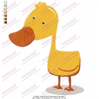 Cartoon Yellow Duck Embroidery Design